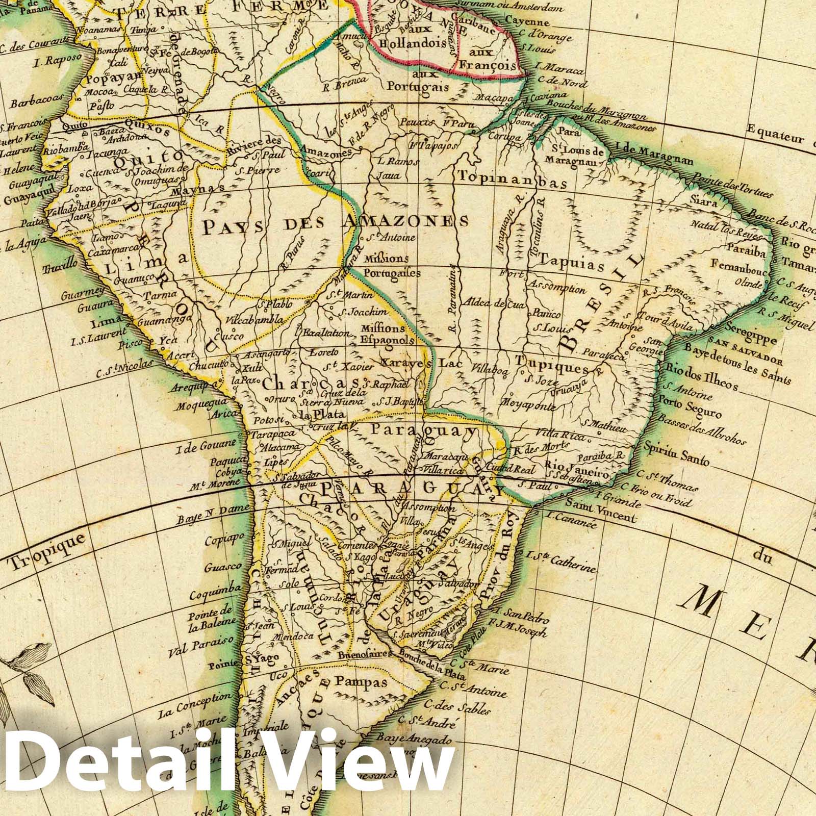 South America - Boundary Map, 1782 - Historical Map Print