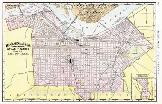 Historic Map : 1897 Louisville. - Vintage Wall Art