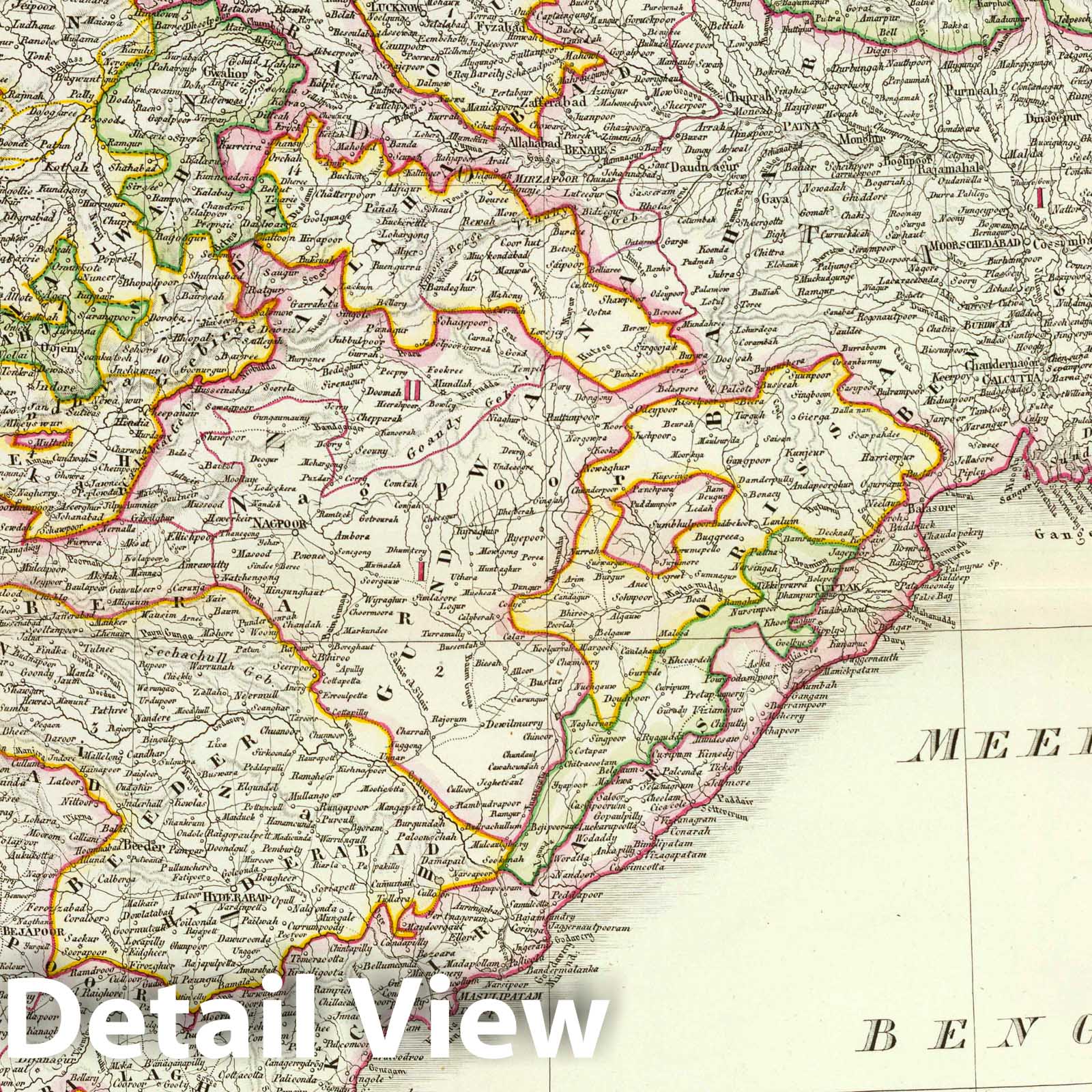 India and Pakistan, 1850 - Historical Map Print