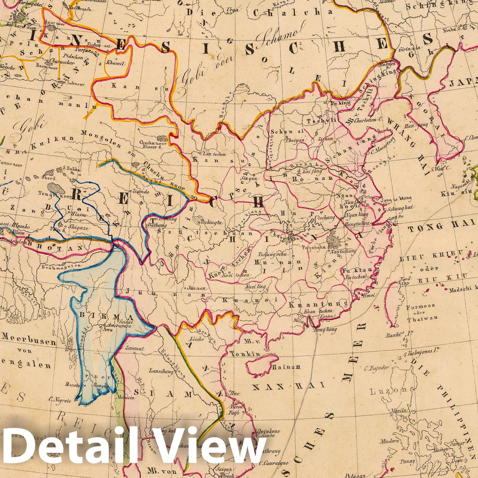 Buddhist States System, Asia, 1855 - Historical Map Reproduction