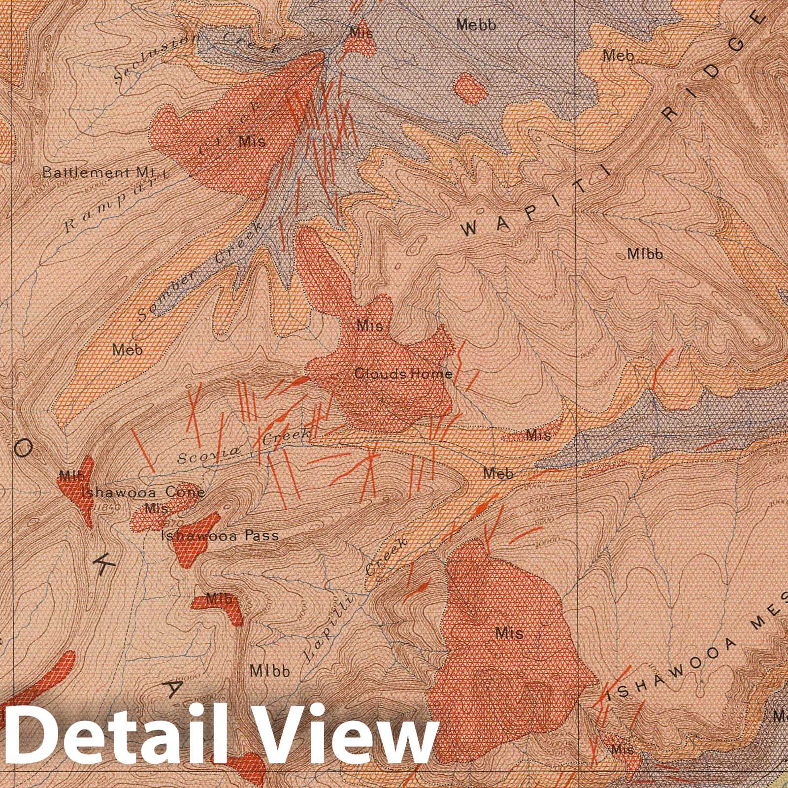 Yellowstone National Park - Geology Sheet XV, 1904 Historical Map Print
