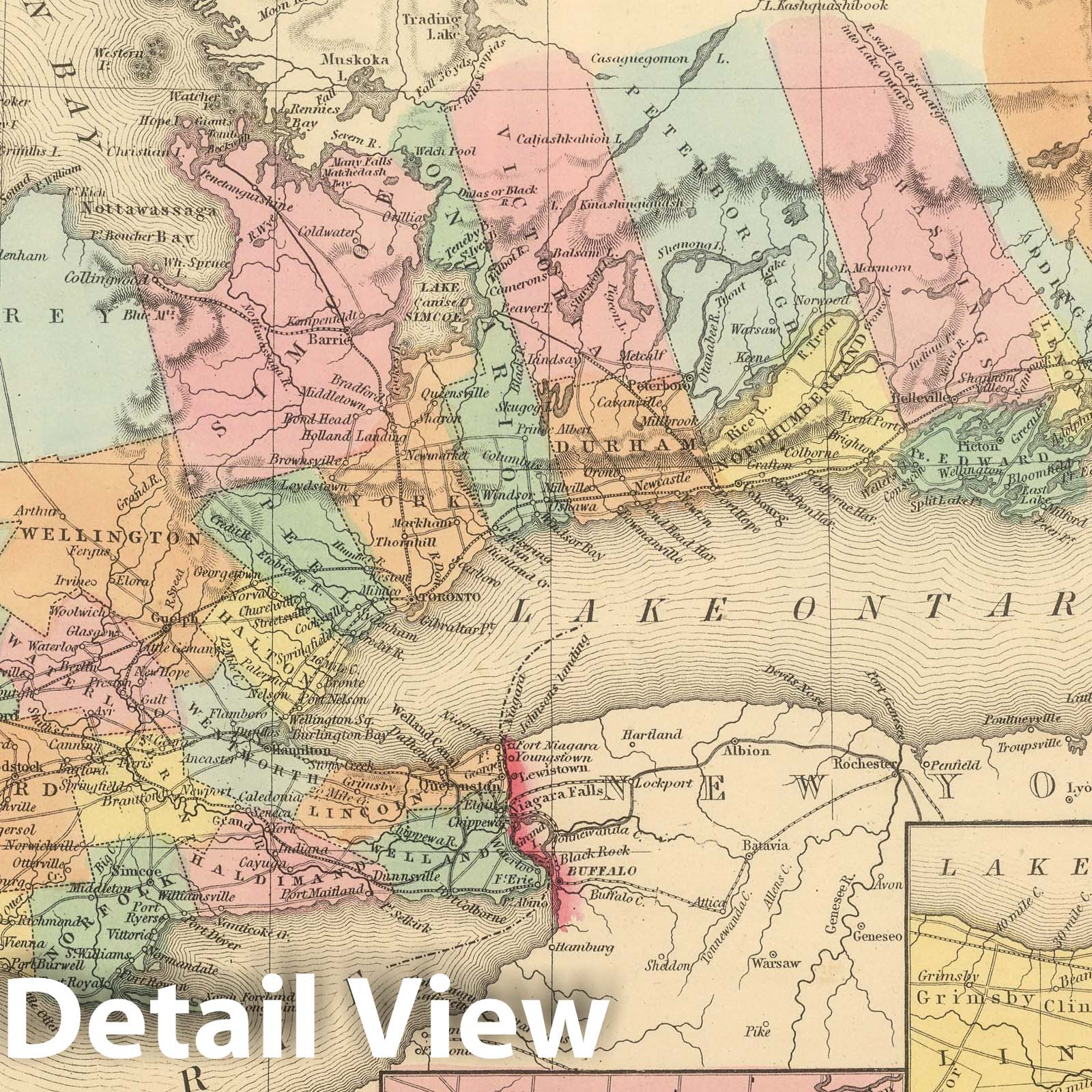 Canada West, formerly Upper Canada - Railroad Map, 1859