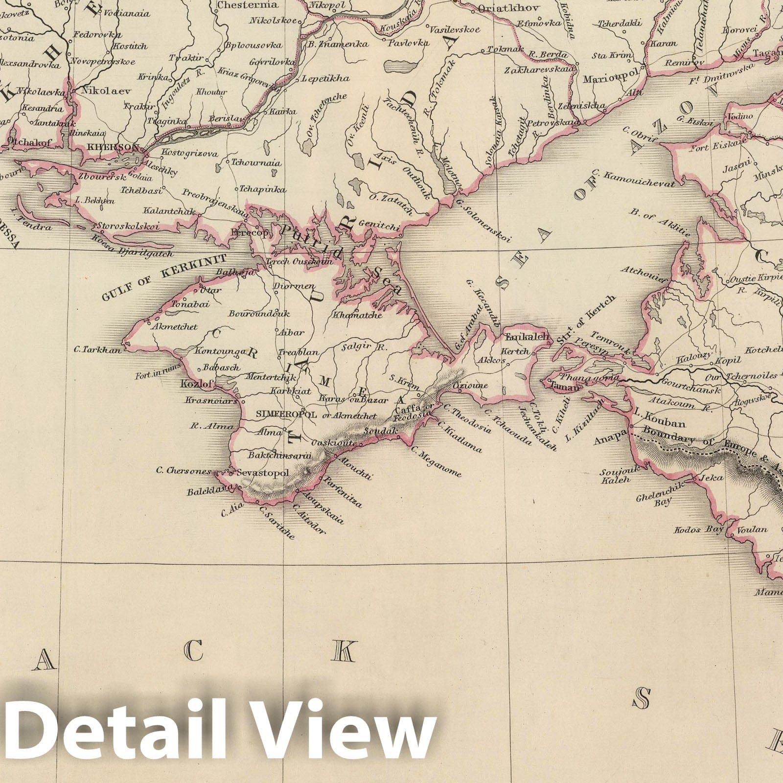 Russia and the Black Sea, 1847 - Historical Map Print