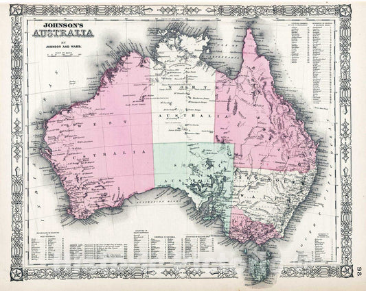 Historic Map : 1864 Australia - Vintage Wall Art
