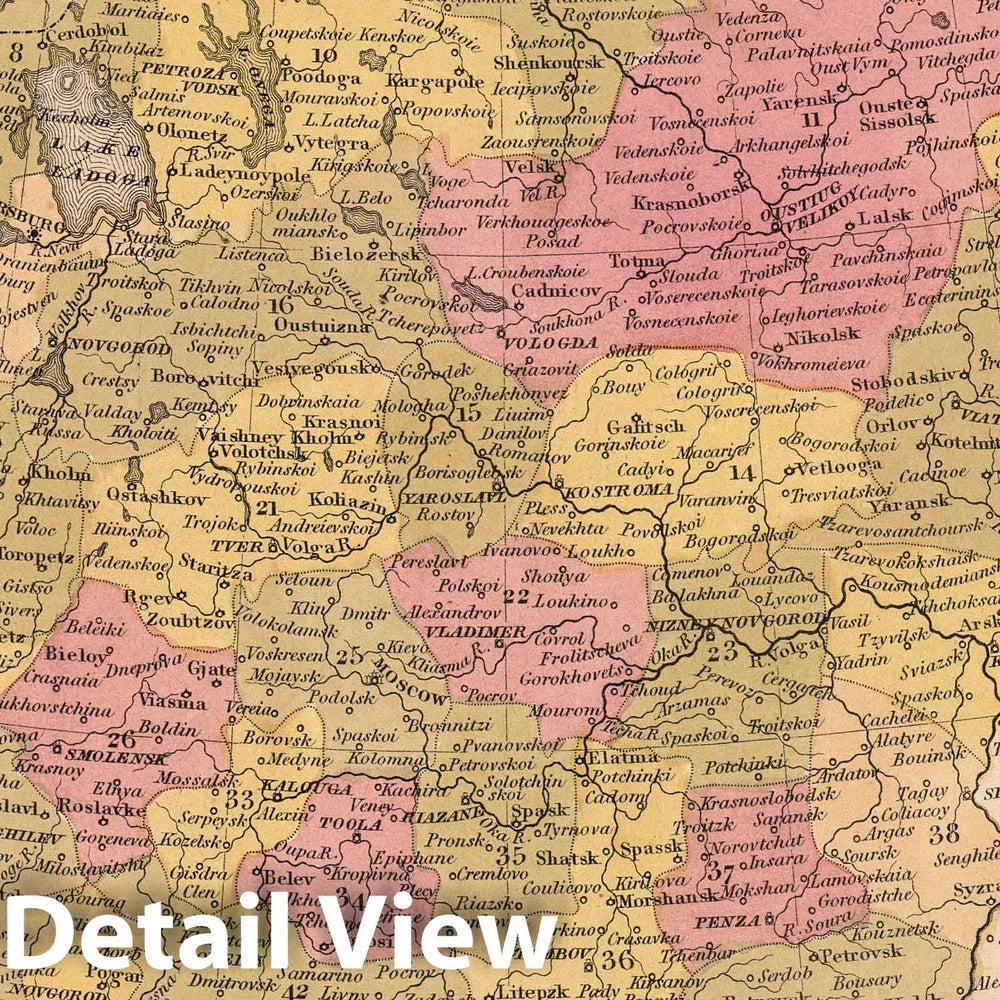 Historic Map : 1849 Russia in Europe - Vintage Wall Art