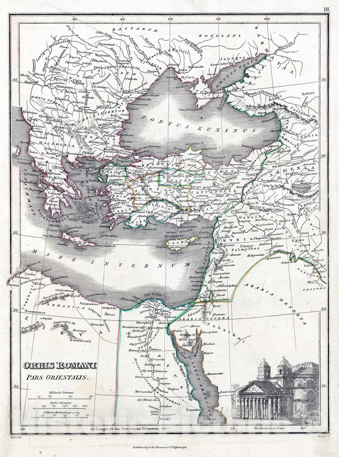 Historic Map : Rome, Europe 1824 Orbis Romani, Pars Orientalis , Vintage Wall Art