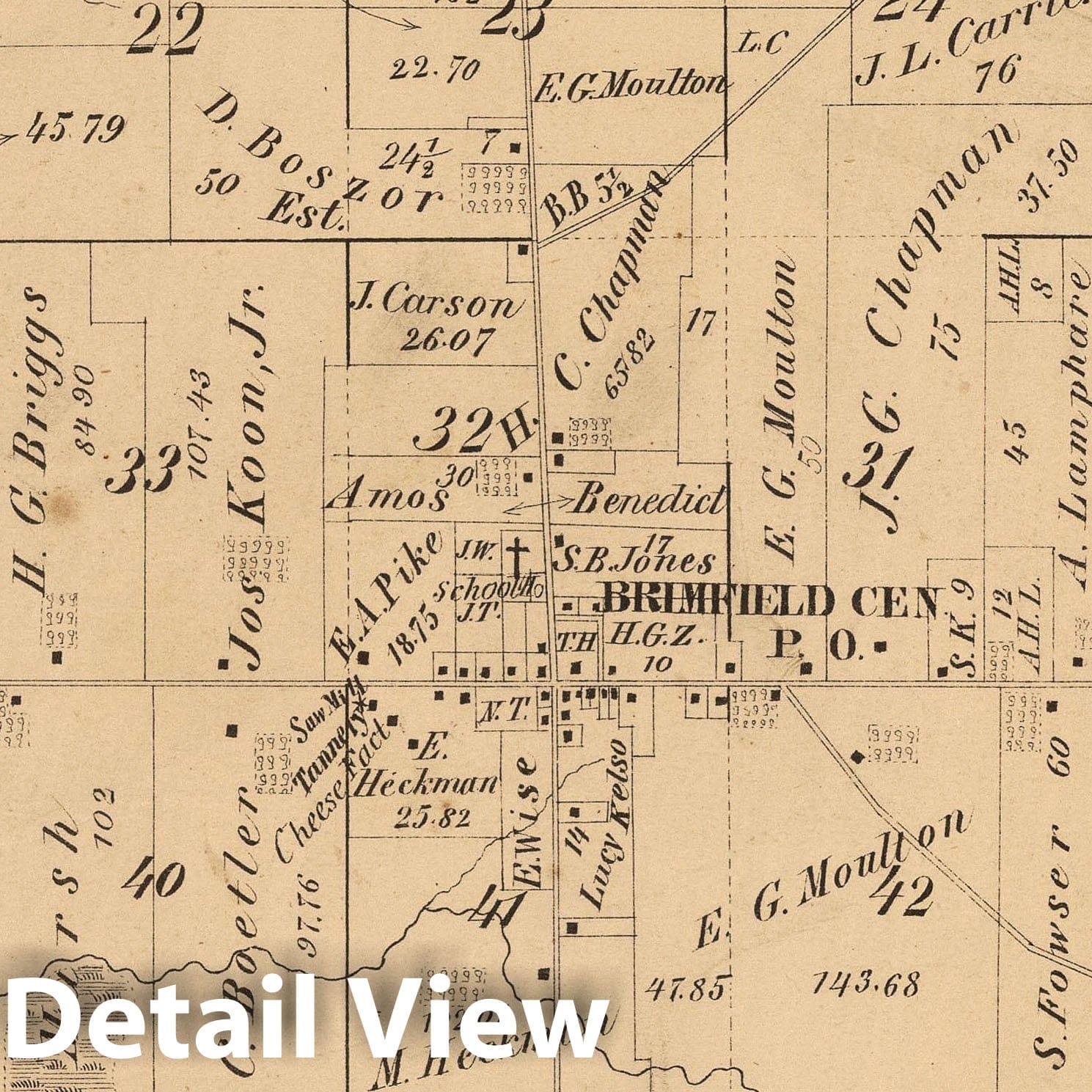 Brimfield Township, Portage County, Ohio - Property Map, 1874
