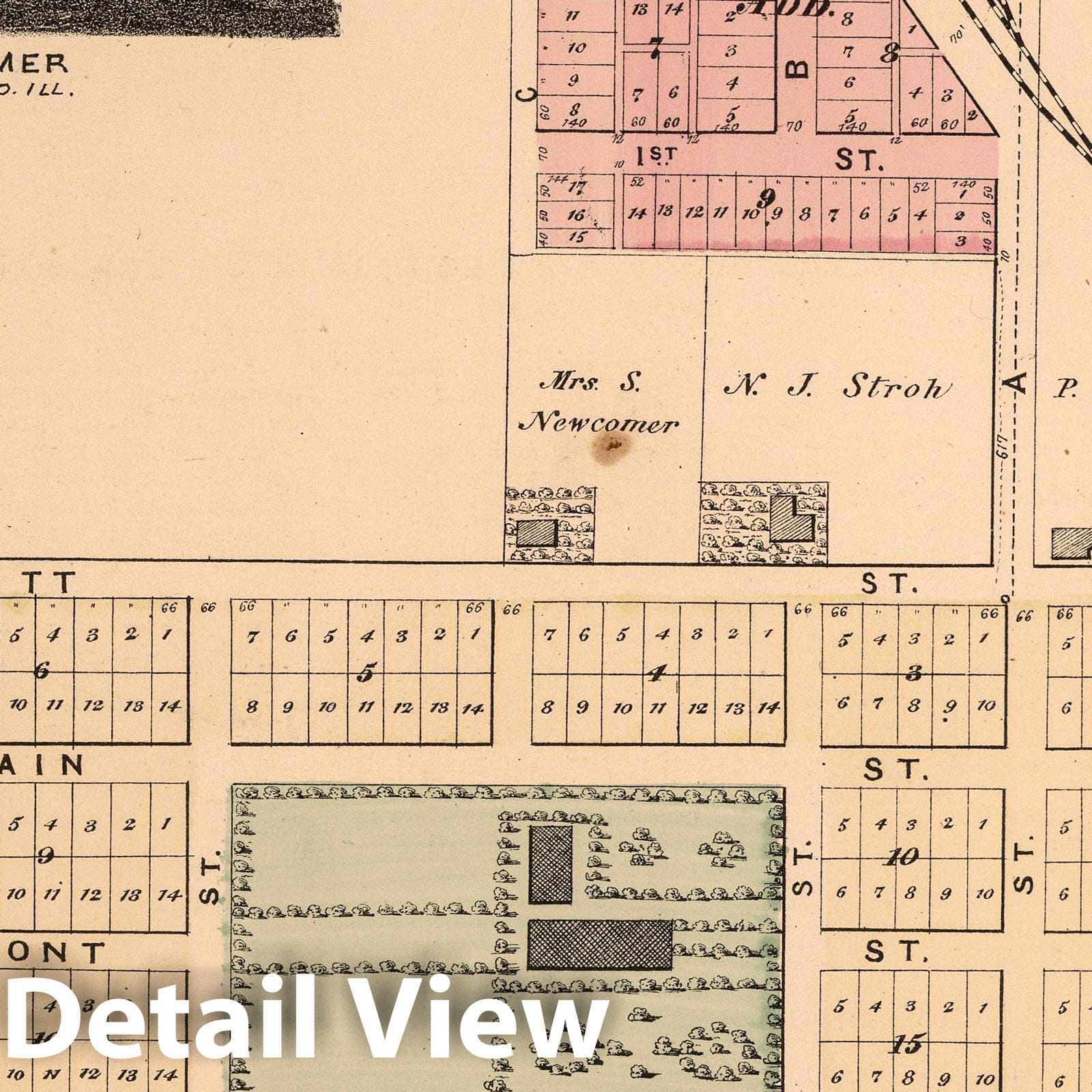 Mount Morris - Property Map, 1872 - Ogle County, Illinois Historical Map Print