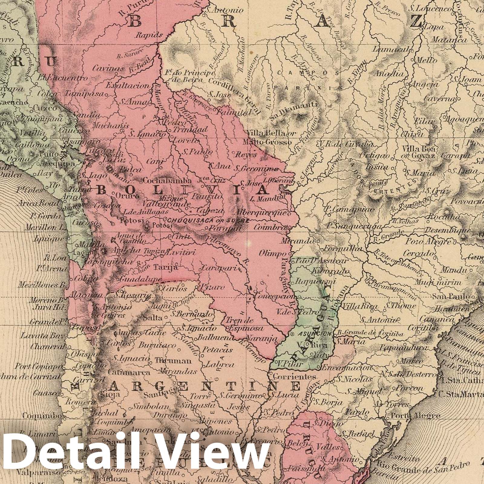 South America - Boundary Map, 1866 - Colton's Atlas Historical Reproduction