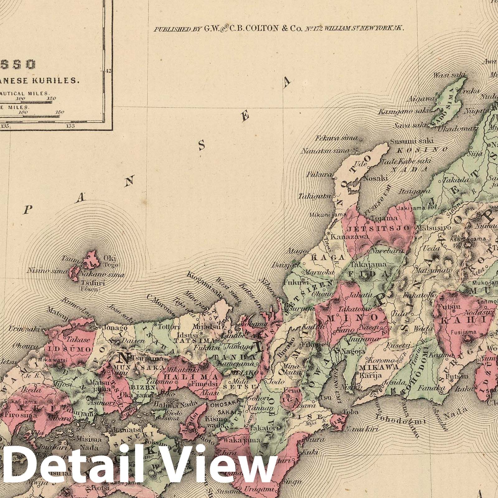 Japan: Nippon, Kyushu, Shikoku, Hokkaido & Japanese Kuriles - 1866 Historical Map Print