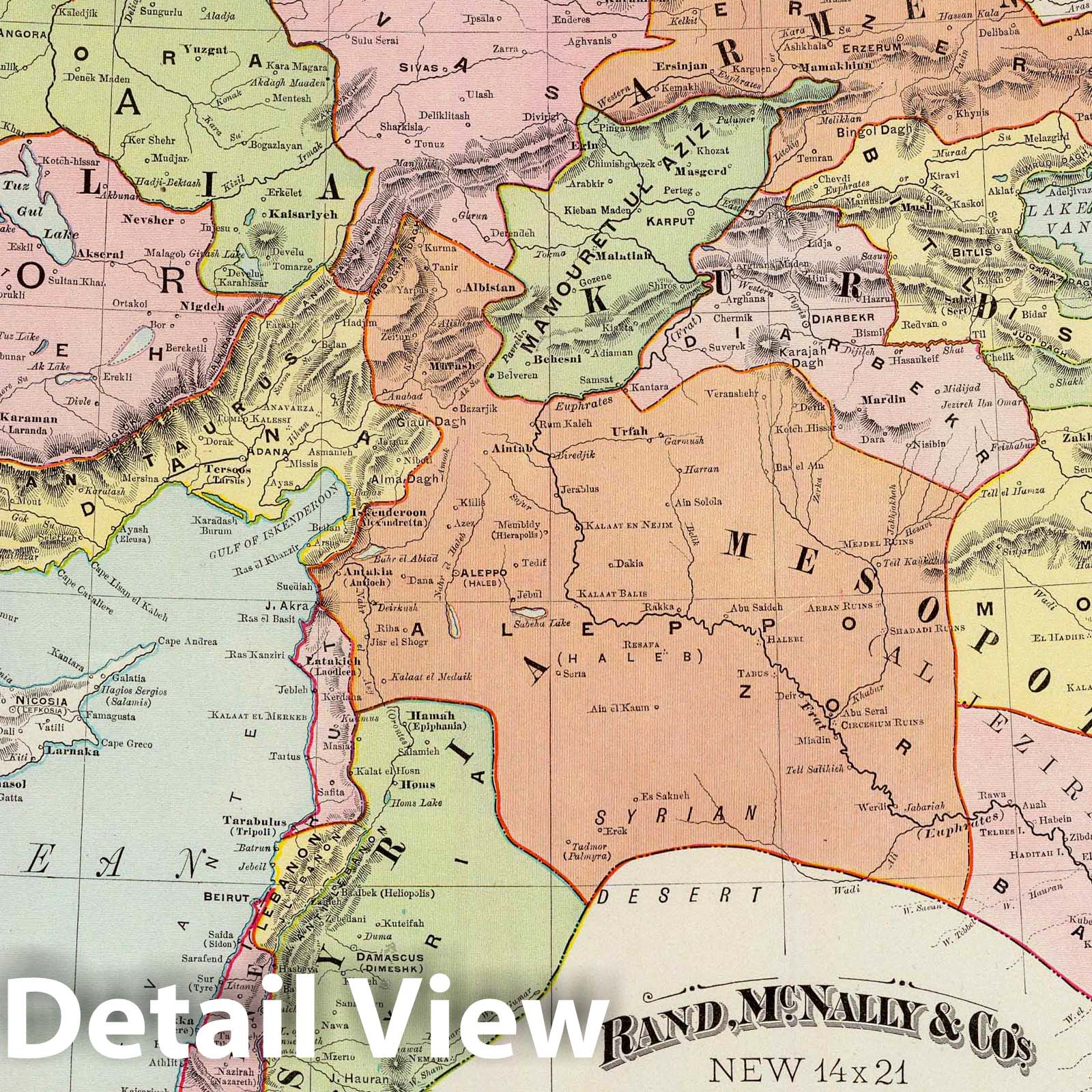 Turkey in Asia, 1897 - Historical Map Print