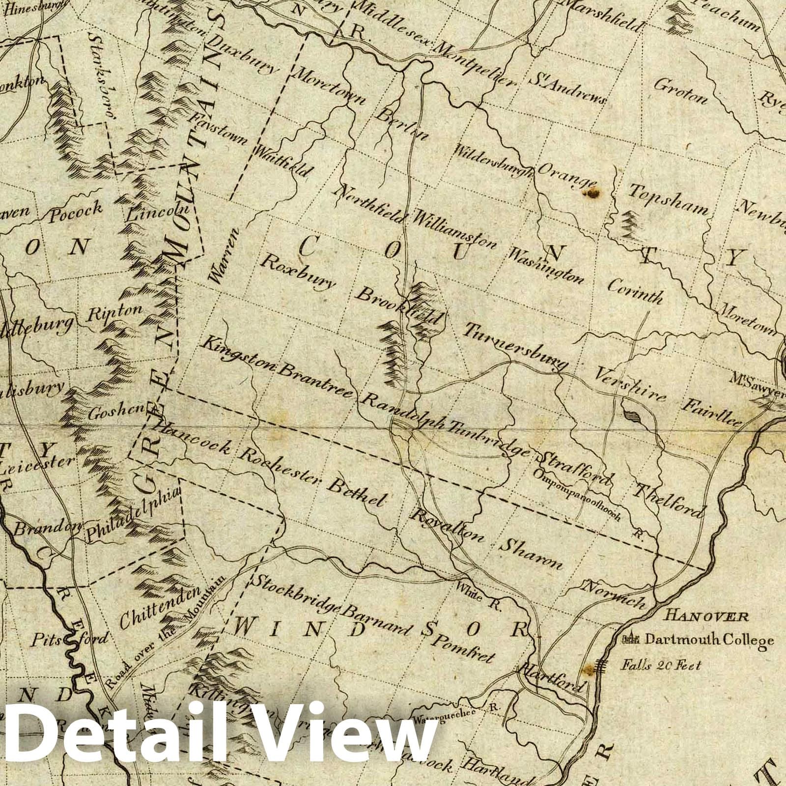Vermont, 1796 - Historical Map Print
