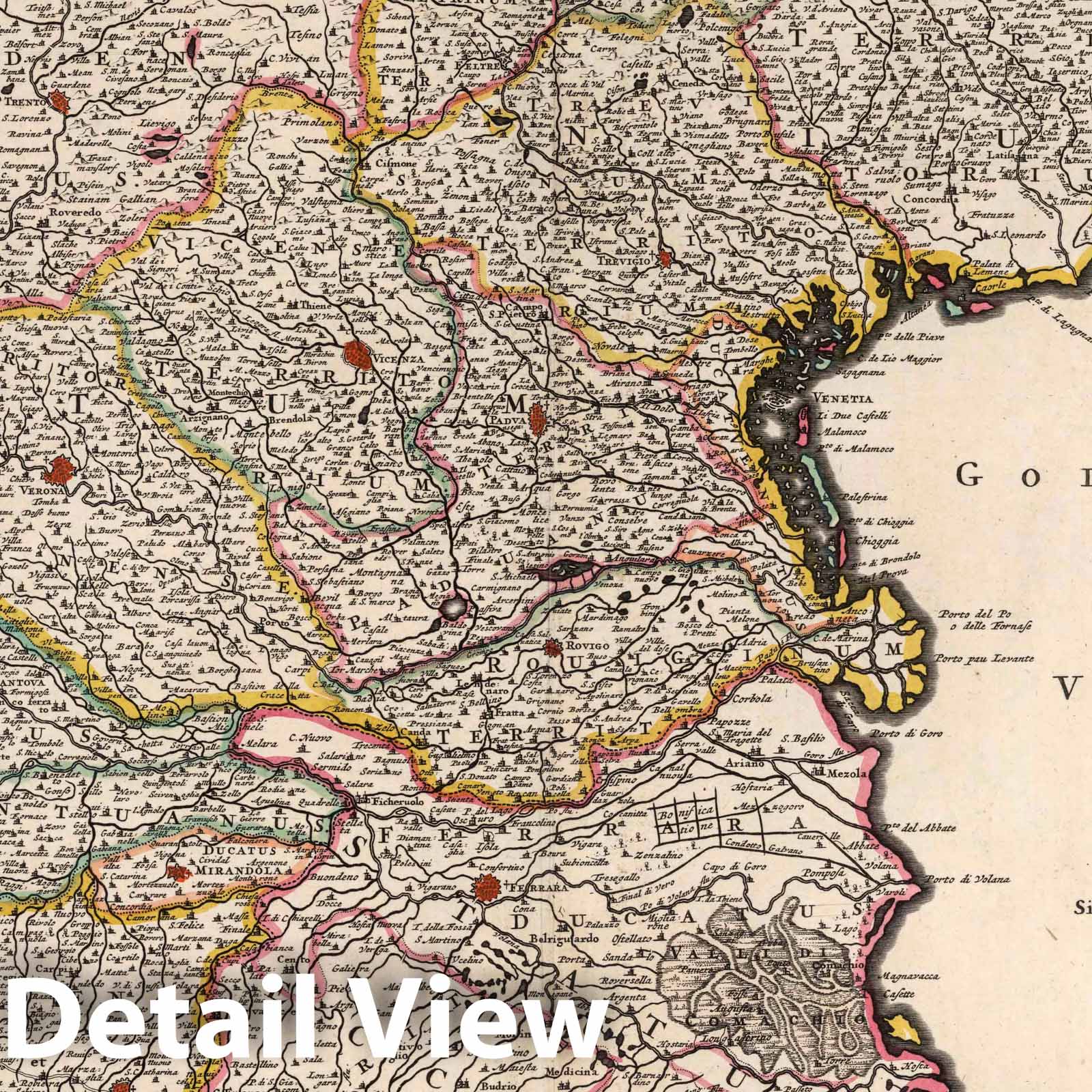 Venice, Parma, Piacenza, Modena, and Mantua, 1682 - Historical Map Print