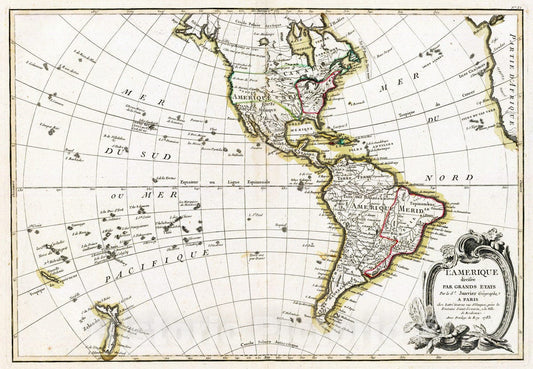 Historic Map : 1783 [L'Amerique] : Vintage Wall Art