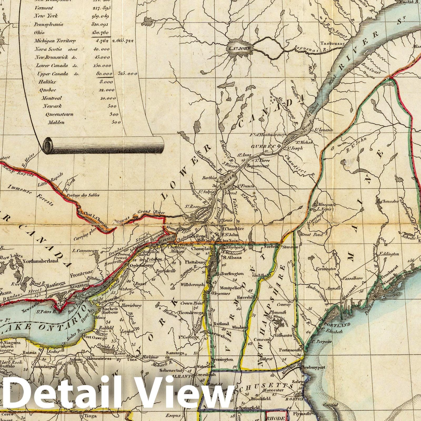 Seat of War in North America - Military Map, 1815 - Historical Map Print