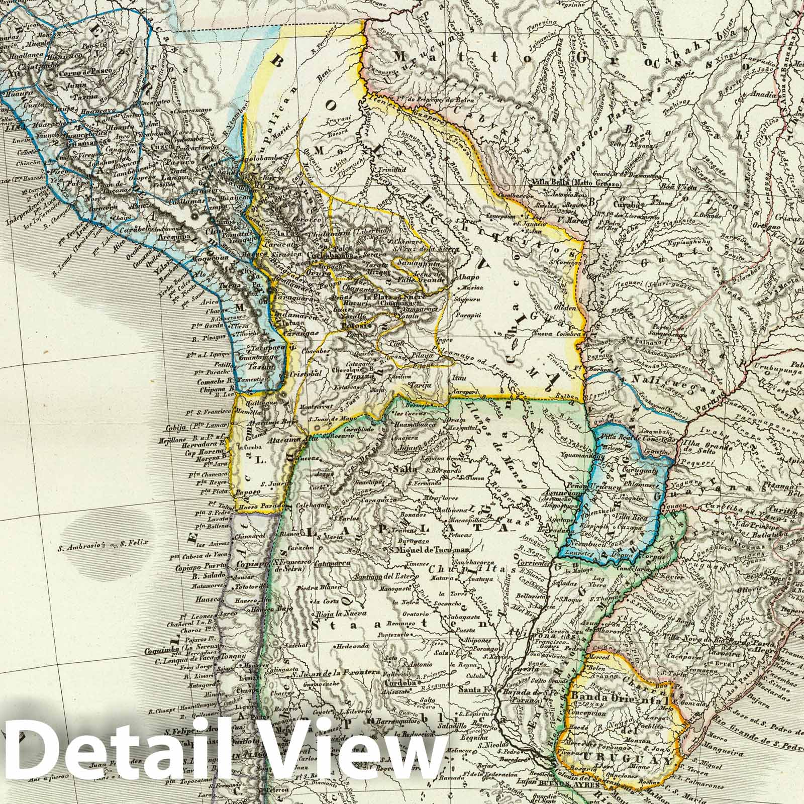 South America, 1855 - Historical Map Print
