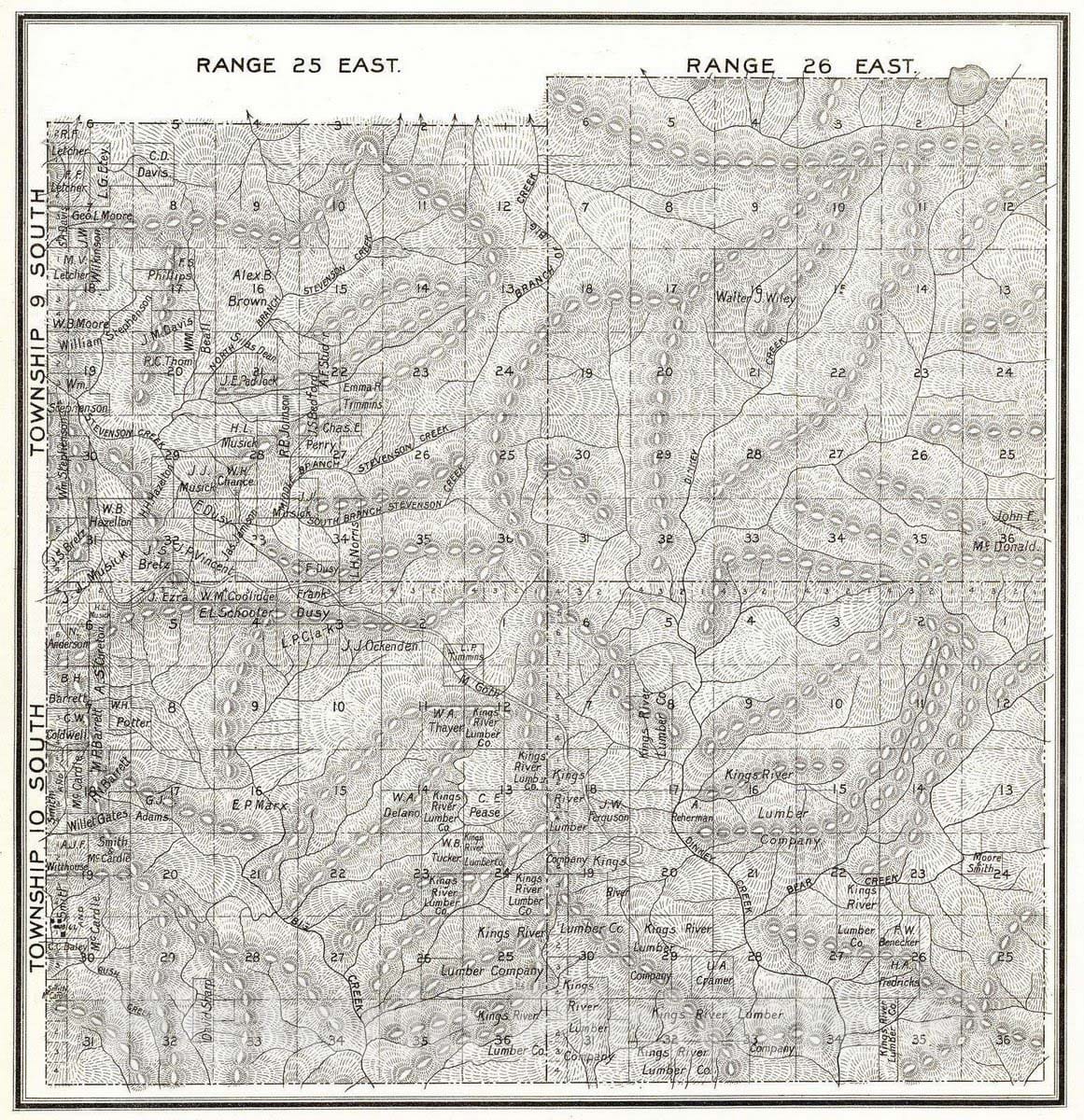 Historic Map : 1891 R.25-26E T.9-10S. - Vintage Wall Art
