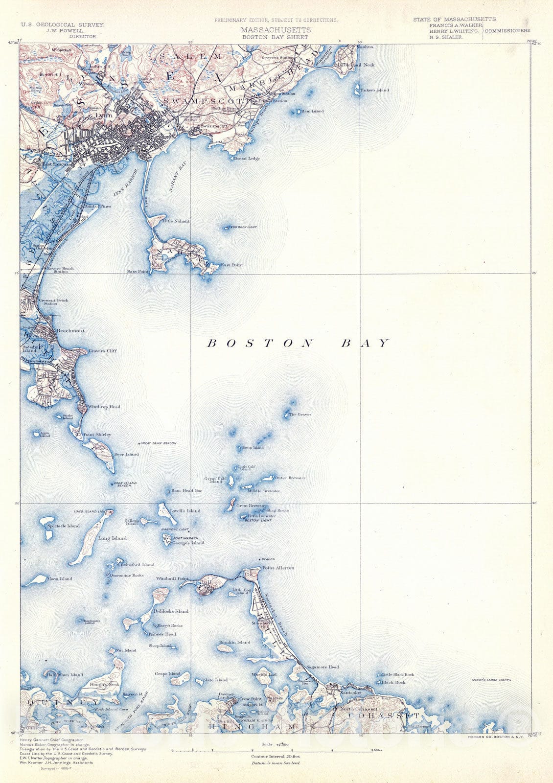 Historic Map : 1890 38. Boston Bay sheet. - Vintage Wall Art