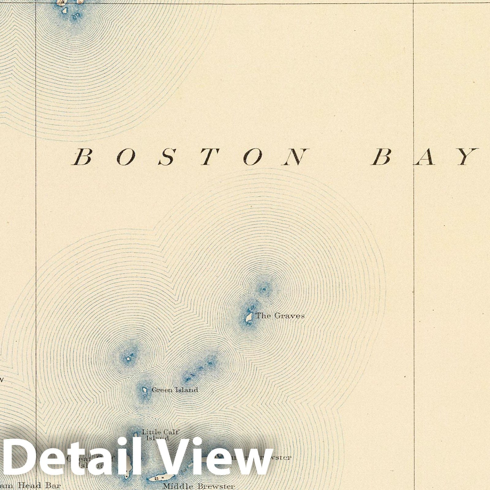 Boston Bay, Massachusetts Topographic Map 1890 - Historical Map Print