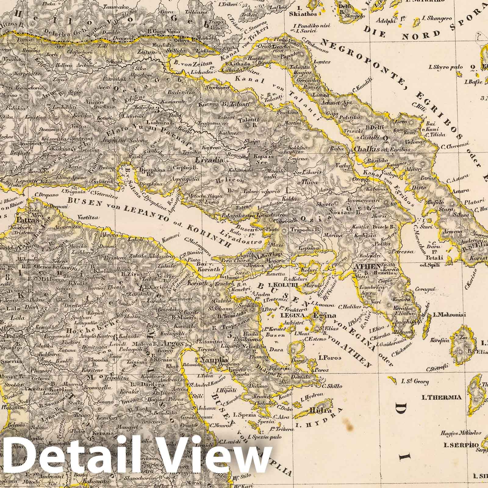 Greece and the Ionian Islands 1855 Historical Map Print