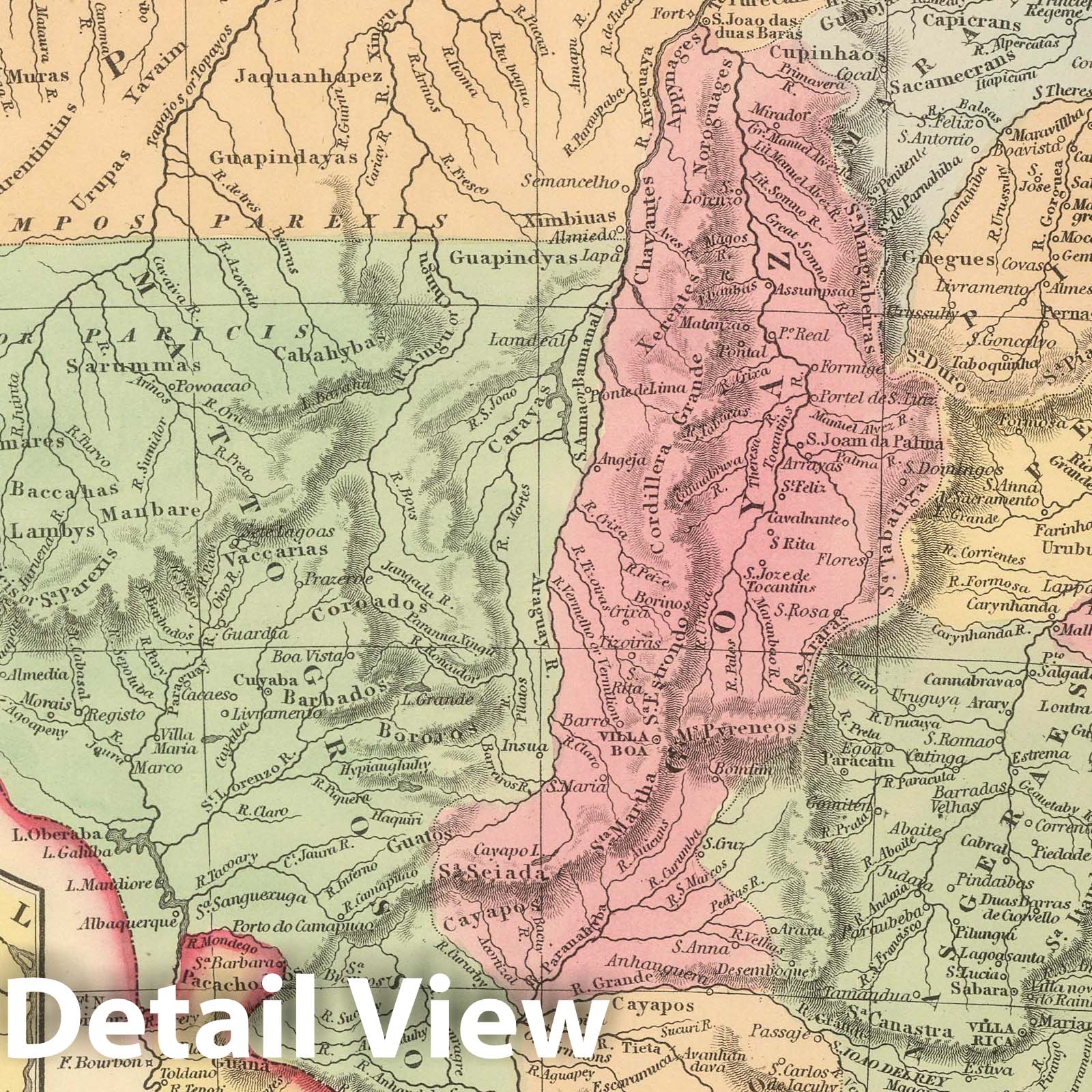 Brazil - Railroad Map, 1859 - Historical Map Print