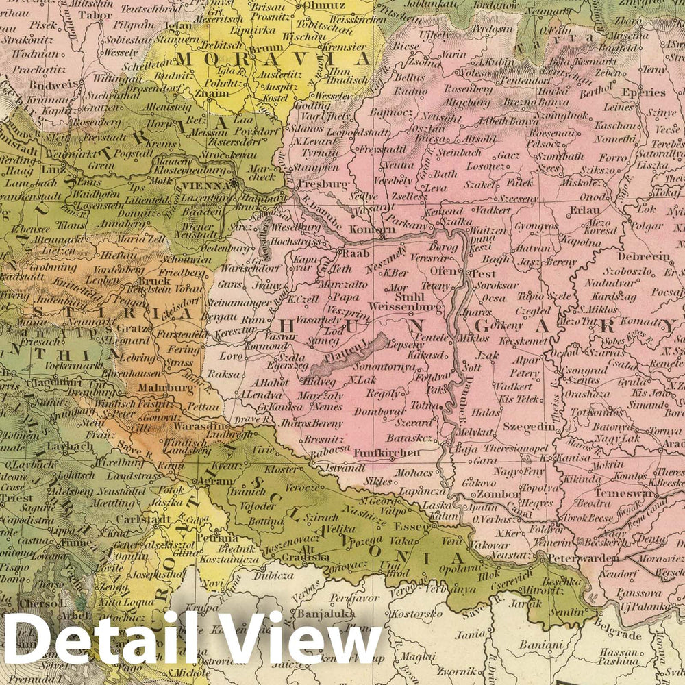 Historic Map : 1845 Austrian Empire. - Vintage Wall Art