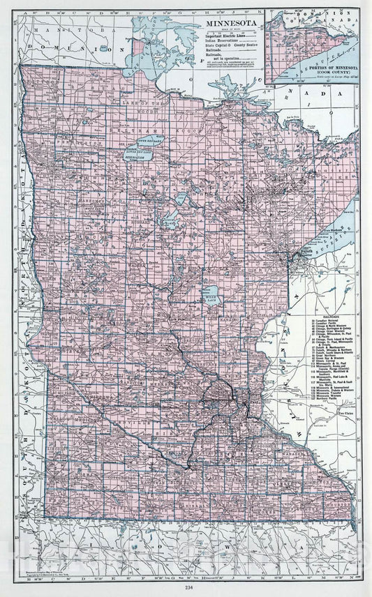 Historic Map : 1948 Minnesota. - Vintage Wall Art