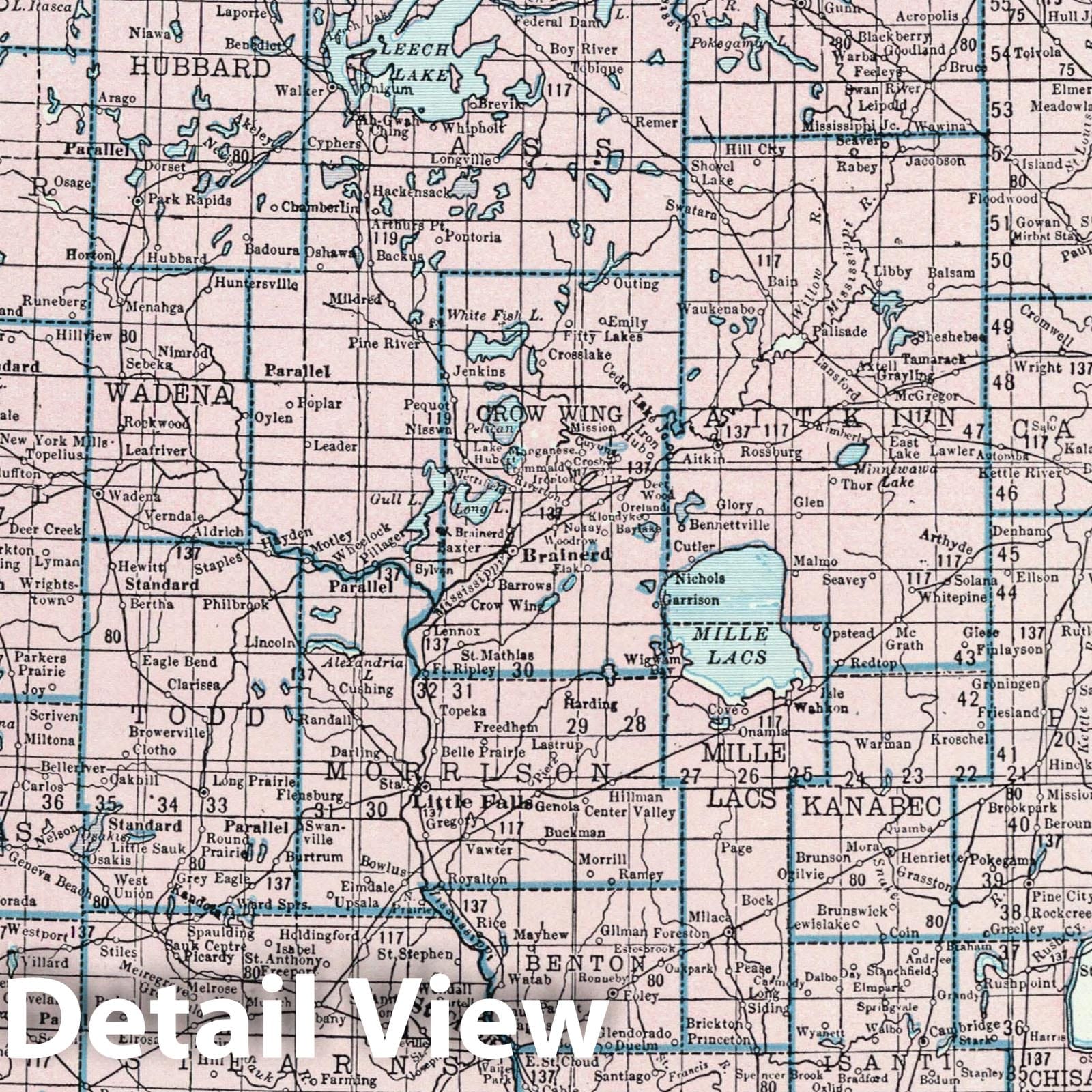 Minnesota - Physical Map, 1948 - Hammond's New World Atlas