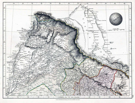 Historic Map : 1825 Punjab - Vintage Wall Art