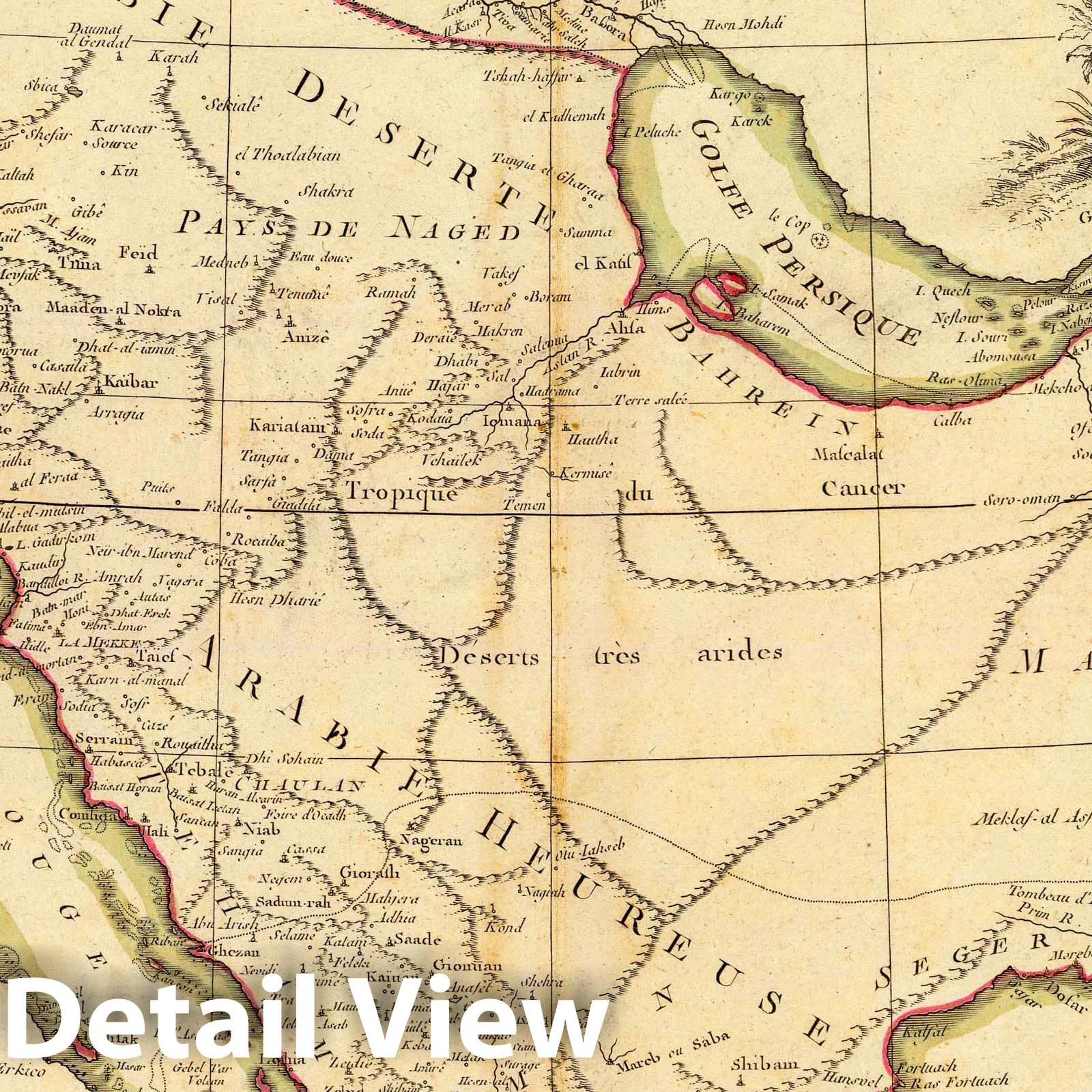 Arabia - Boundary Map, 1785 - Historical Map Print
