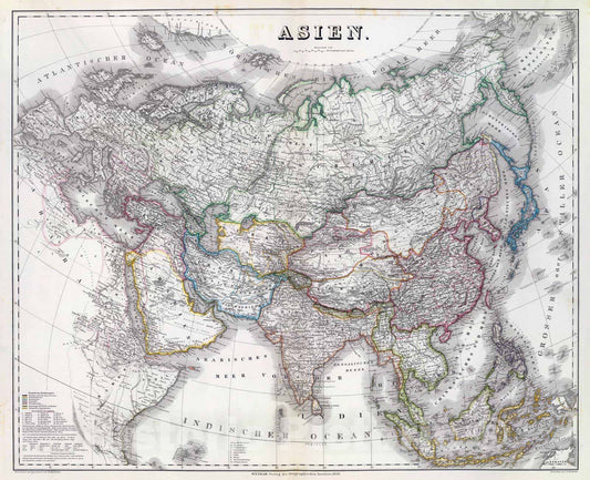 Historic Map : 1856 Asien. - Vintage Wall Art