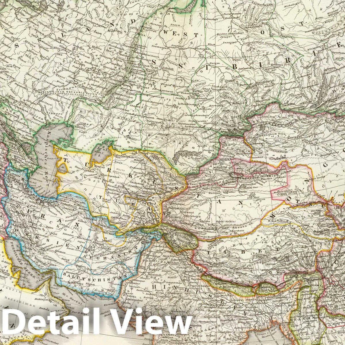 Asia, 1856 - Historical Map Print from Allgemeiner Hand-Atlas