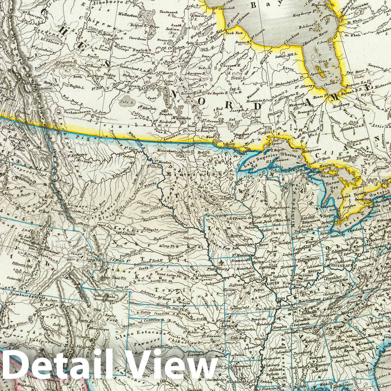 Historic Map : 1856 Nord America. - Vintage Wall Art