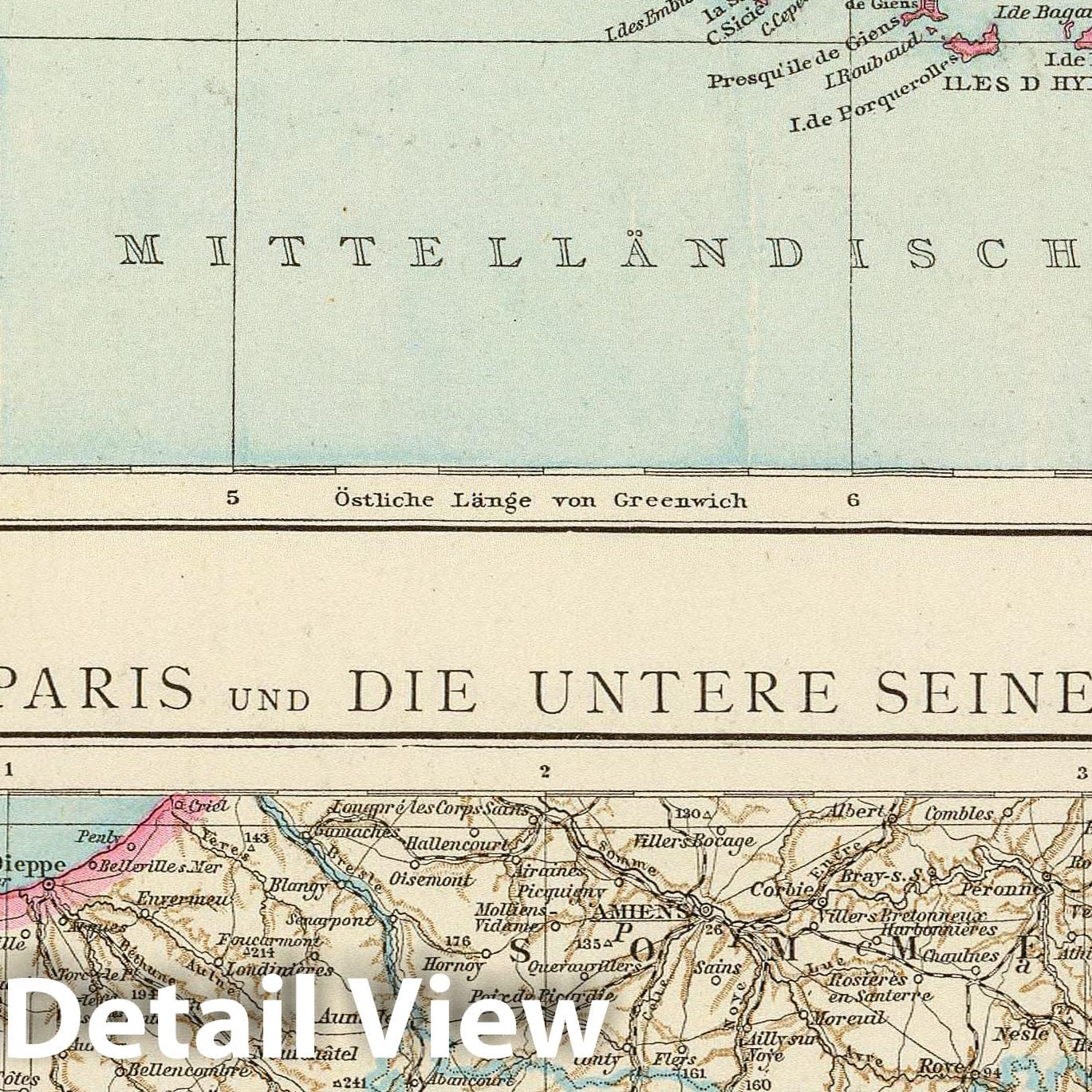 French Mediterranean Coast, Paris, and Lower Seine - Railroad Map, 1881