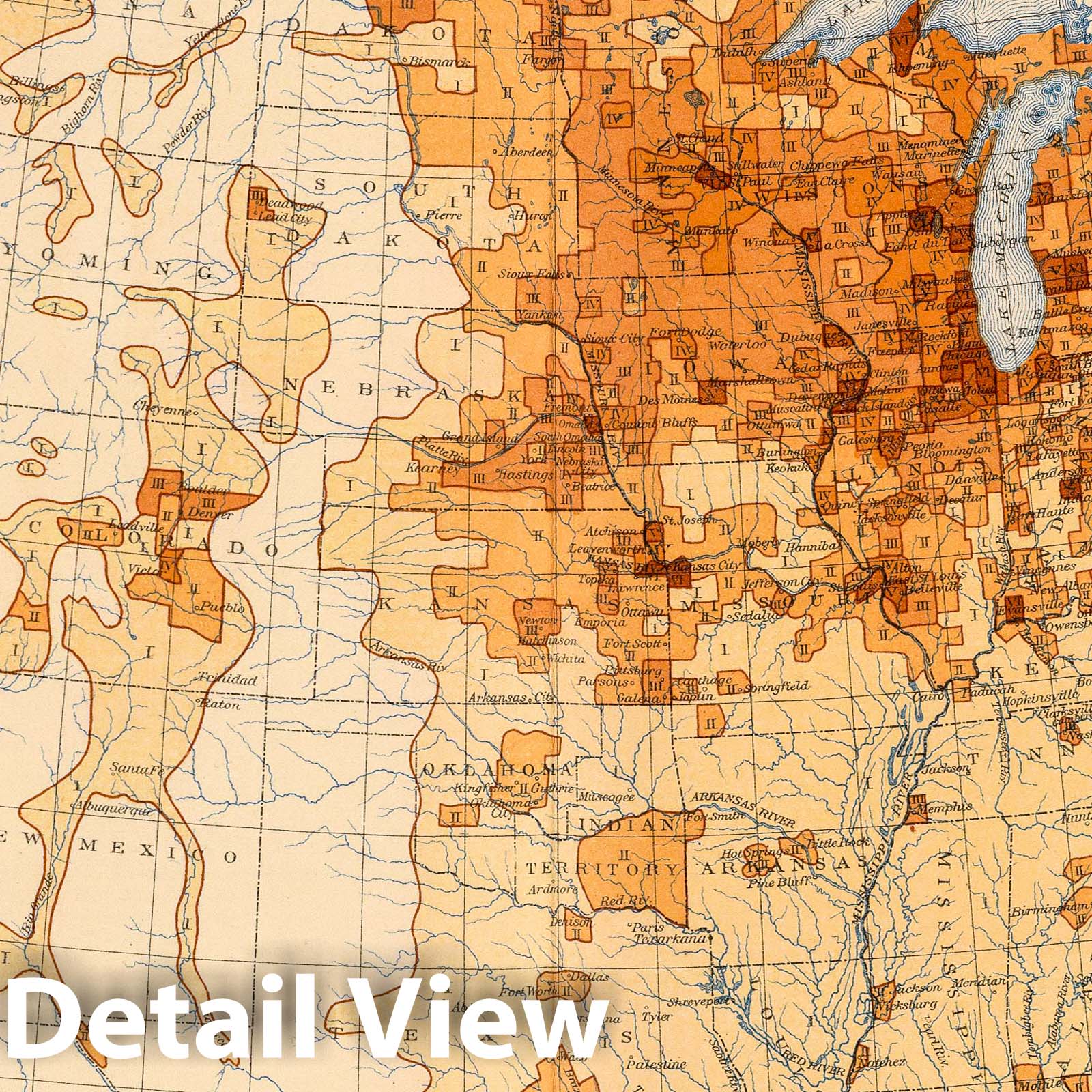 United States - Density of Foreign Born Population, 1903 - Historical Map Print