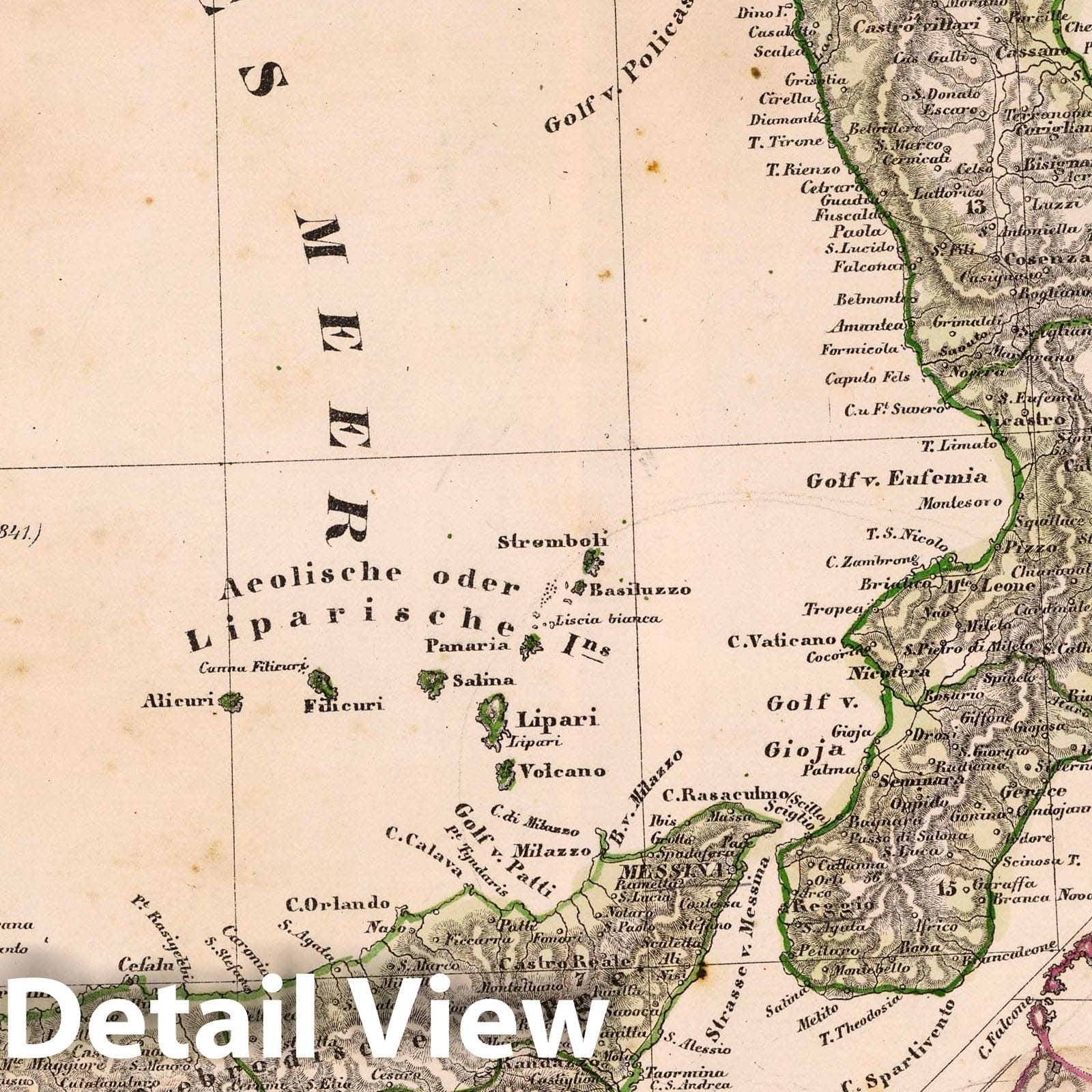 Southern Italy and Malta with Sardinia, 1855 - Historical Map Print
