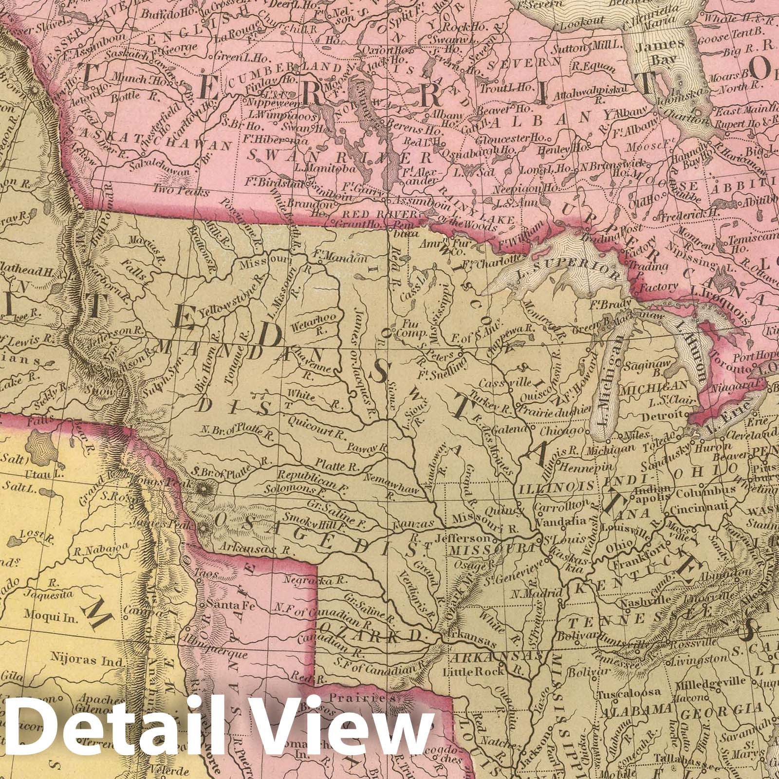 North America, 1845 - Historical Map Print