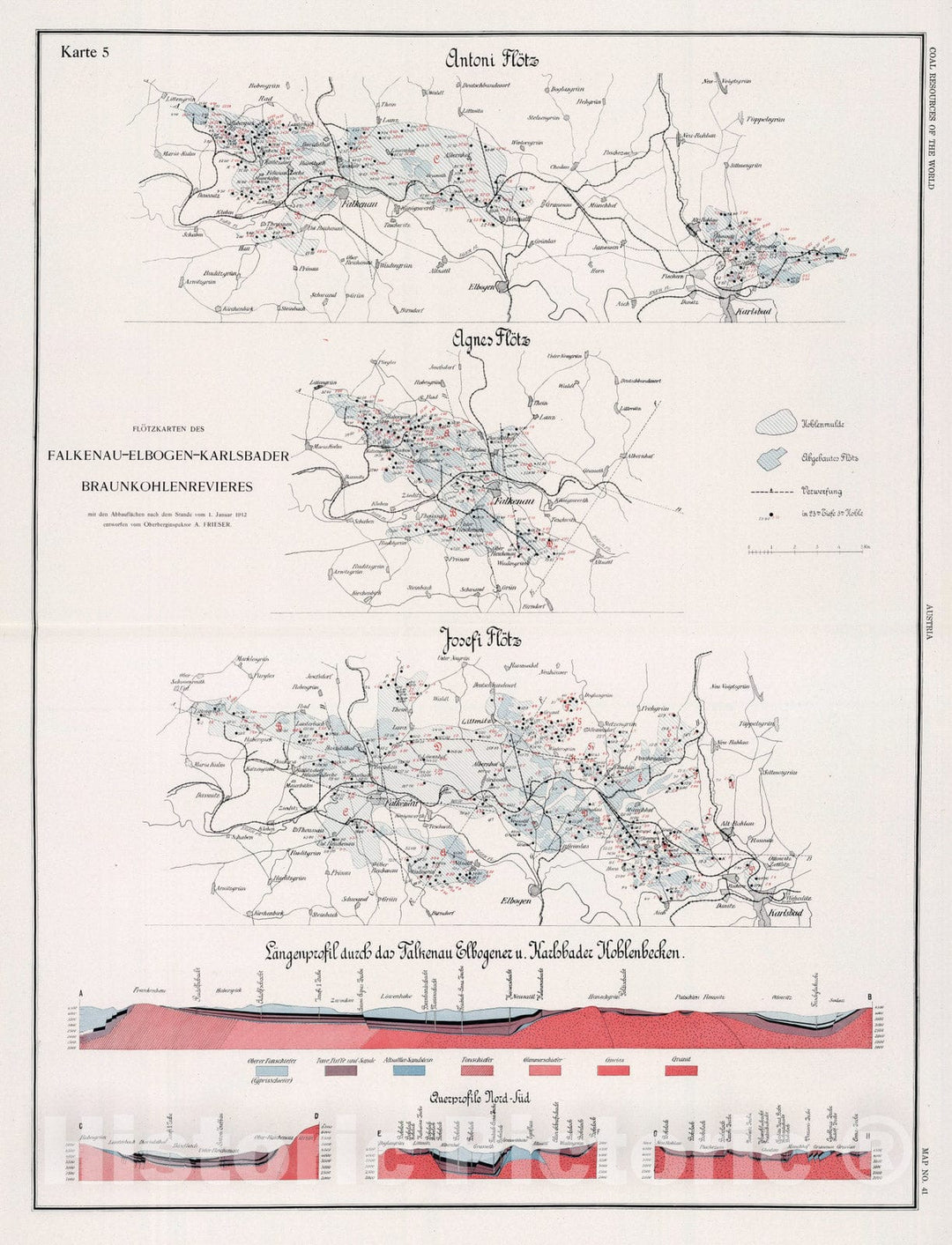 Historic Map : Geologic Atlas - 1913 Coal Fields No. 5, Austria. Coal Resources of the World. - Vintage Wall Art