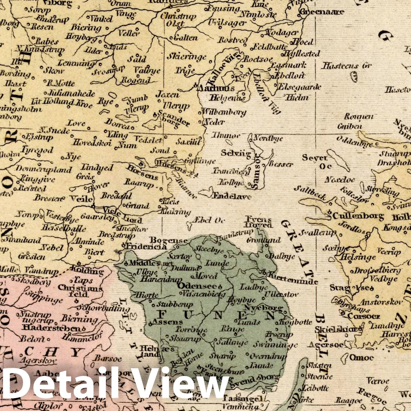 Denmark, 1811 - Historical Map Print from Oddy's New General Atlas