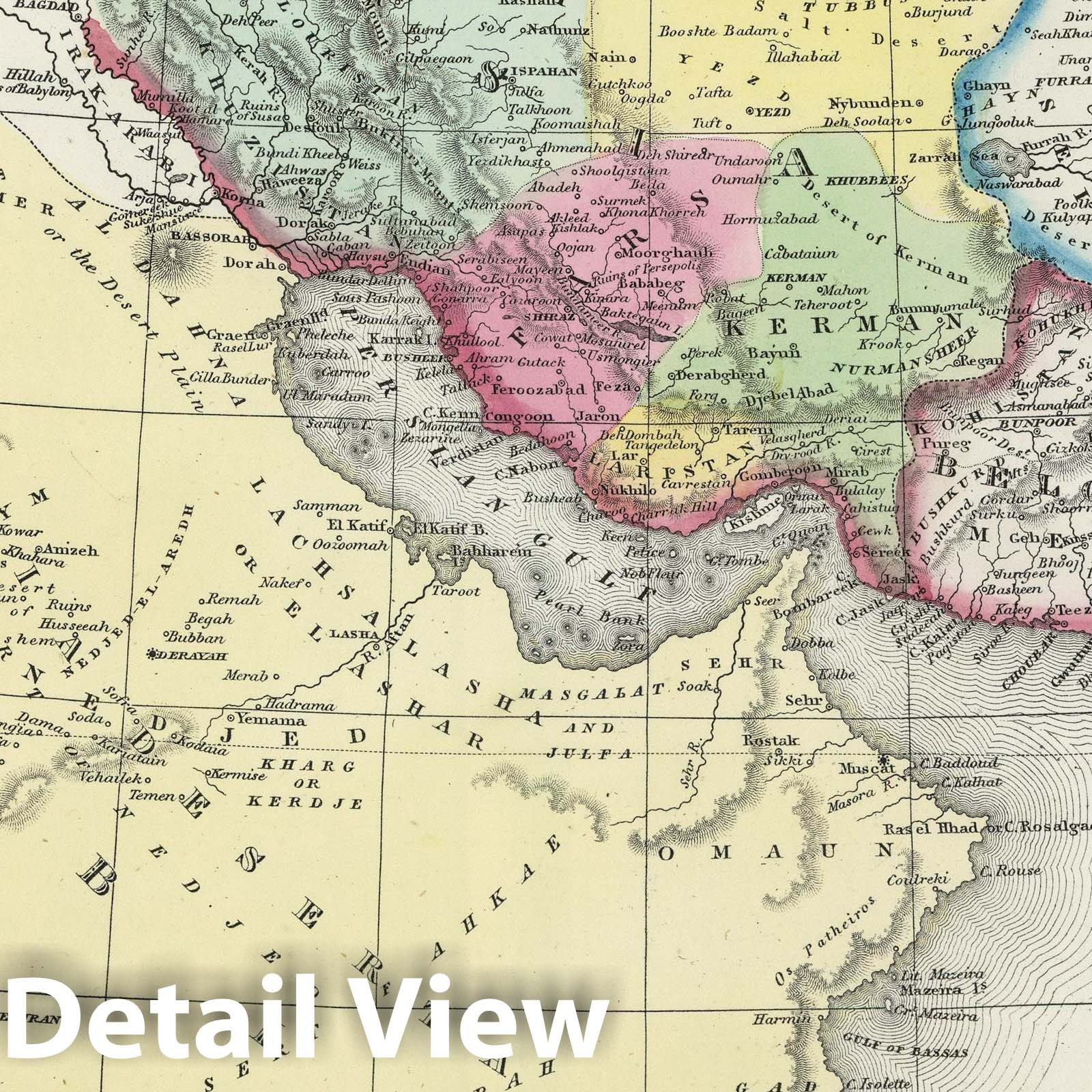 Persia and Arabia, 1855 - Historical Map Print