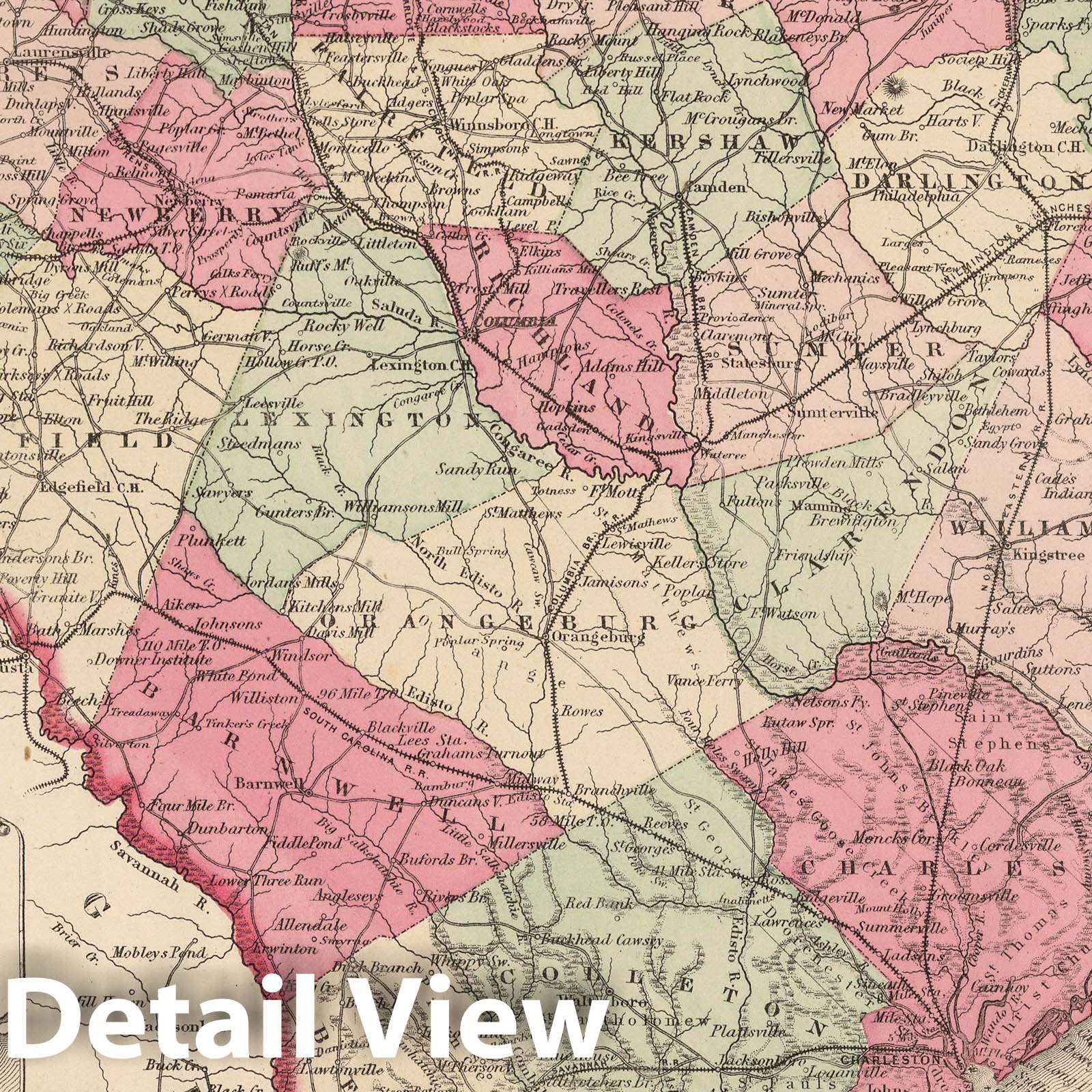 South Carolina - Boundary Map, 1866 - Colton's General Atlas