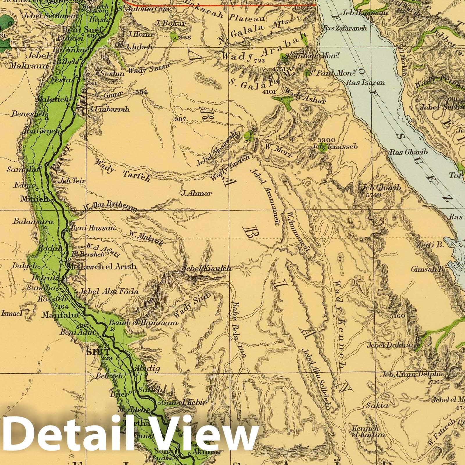 Egypt - Railroad Map, 1901 - Historical Map Print