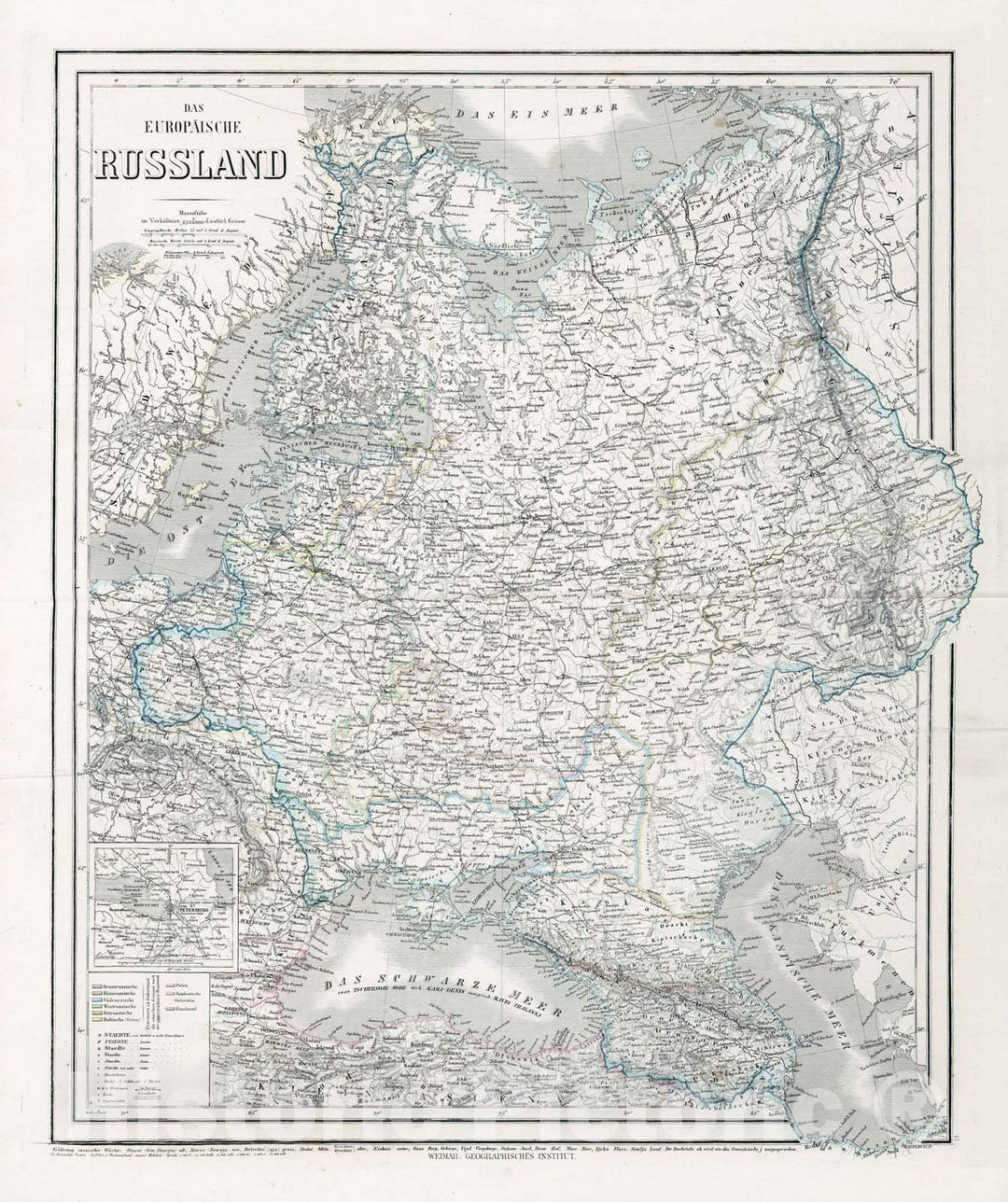Historic Map : 1879 European Russia. v1 - Vintage Wall Art