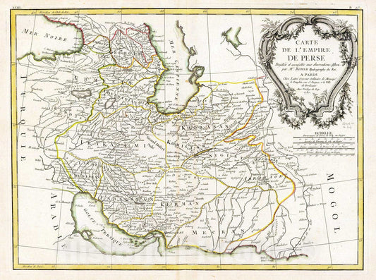 Historic Map : Iran; Iraq, Caucasus 1787 Perse. , Vintage Wall Art