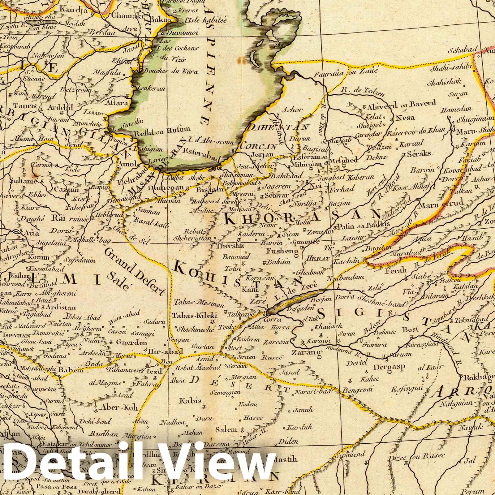 Persian Empire - Boundary Map, 1787 - Historical Map Print