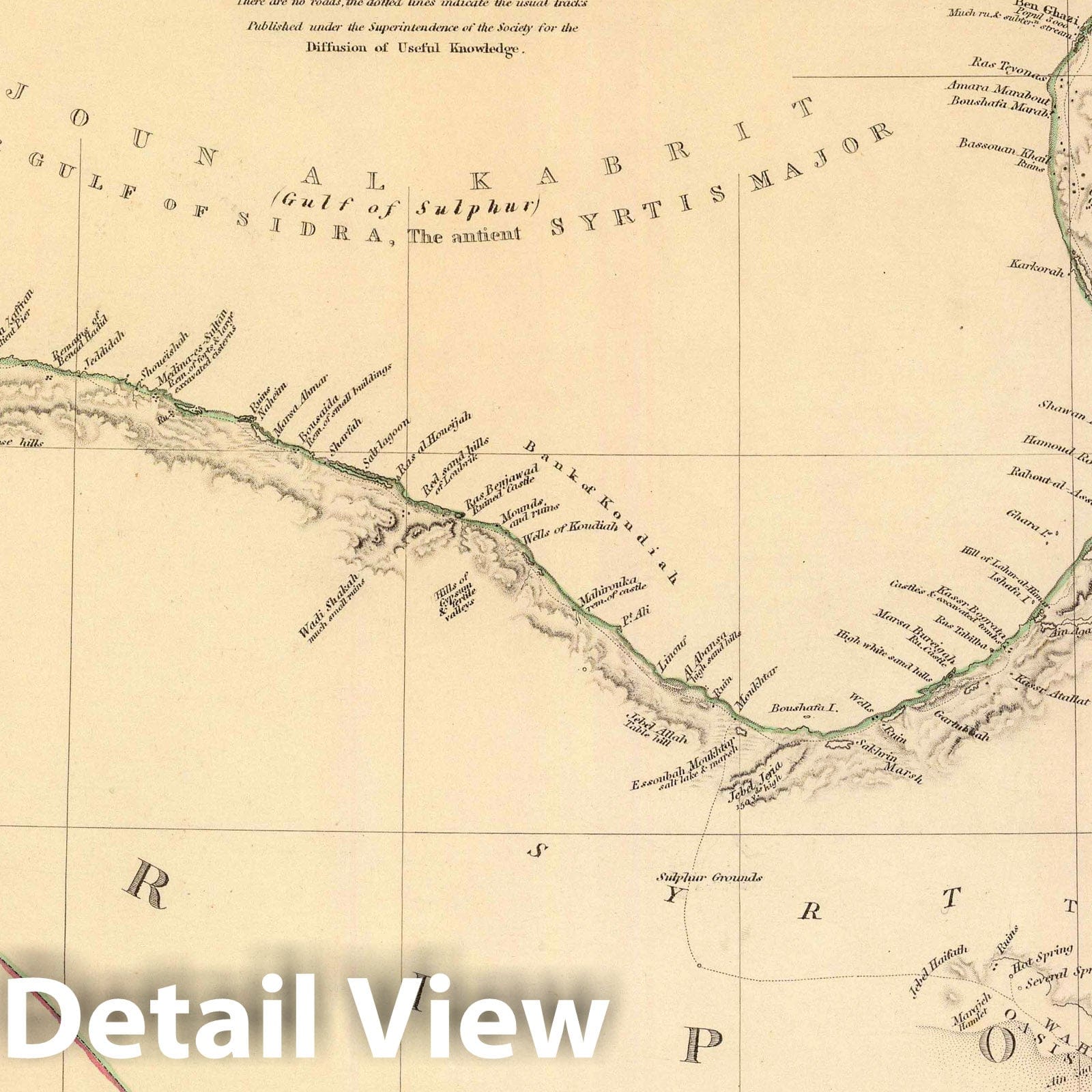 Tripoli, Libya - Historical Map Print, 1837