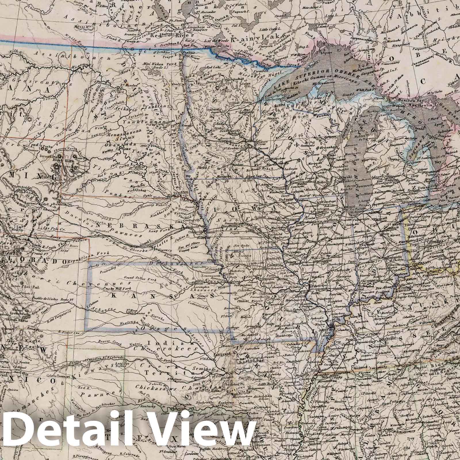 United States and Canada 1875 Historical Map Print