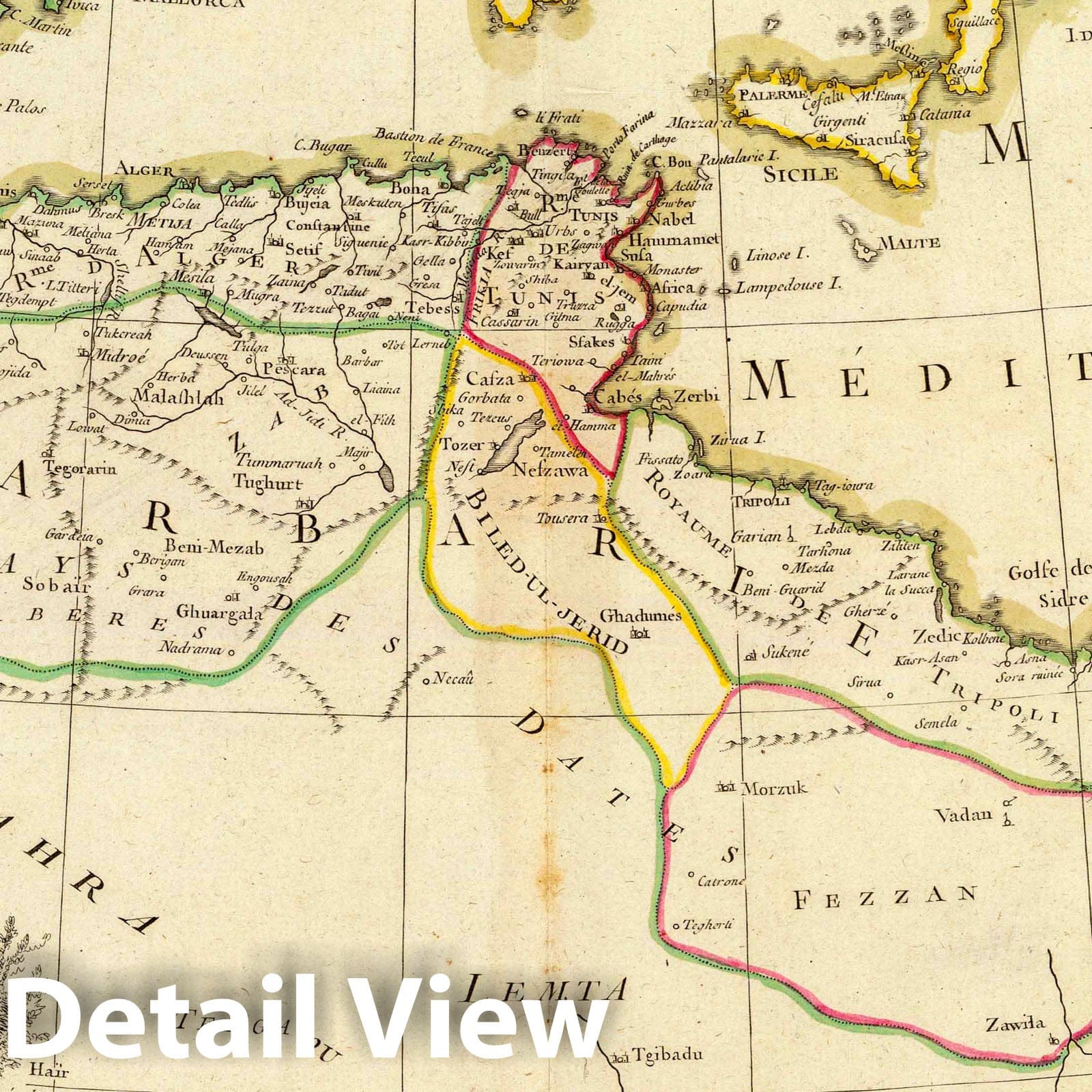 Morocco, Algeria, Tunisia, and Libya - Boundary Map, 1791
