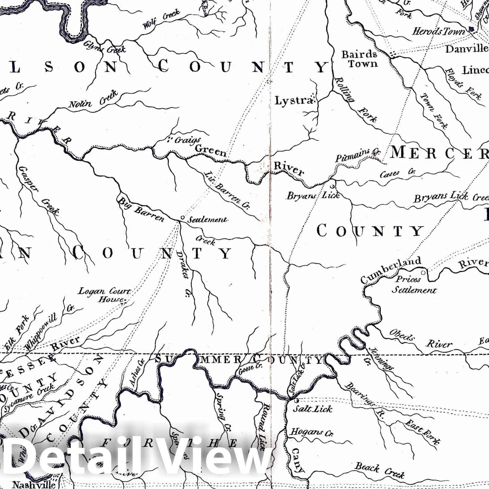 Kentucky with Adjoining Territories, 1796 - Historical Map Print