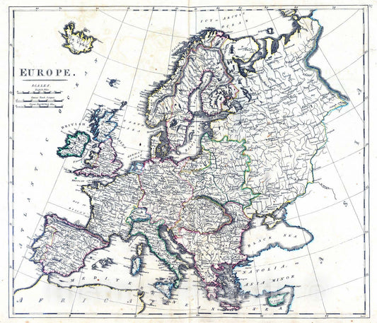 Historic Map : 1814 Europe. v2 - Vintage Wall Art